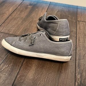 Sperry canvas sneaker with memory foam like insole.